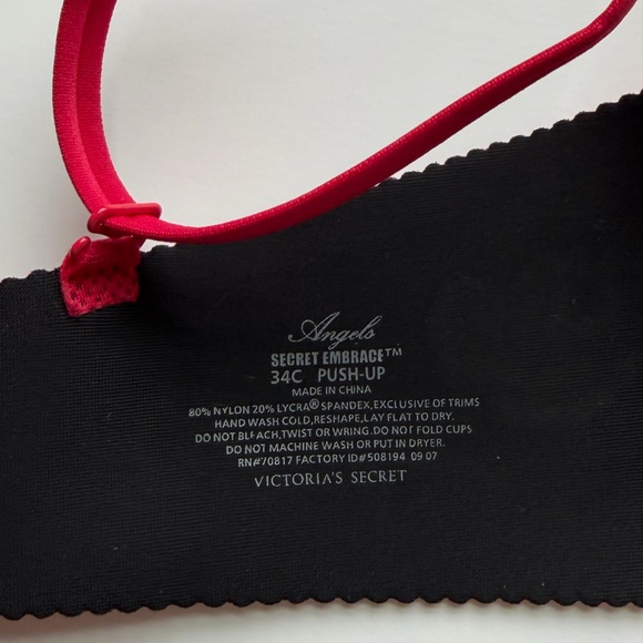 Victoria’s Secret 34C Seamless Dream Angels Secret Embrace Push-Up Bra Red - Picture 5 of 6